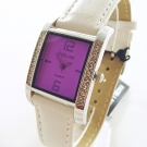 EXCELLANC DAMENUHR LILA WEI? ANALOG LEDER STRASS UHR