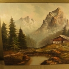 Olgemalde,"Alpenblick" signiert: K.Waggerl,Ol/Leinwand auf Holz 60 x 70 o.Rahmen