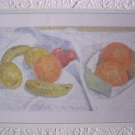 Zeichnung Bild Gem?lde STILLEBEN Fruchte limitiert 5 St. Impressionismus * NEU