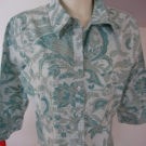 Bluse Gr. XL turkis florales Muster 42 44 Masse beachten