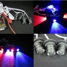 4X3w Red & Blue Flash LED Eagle Eye Knight Night Rider Scanner Lamp + controller