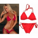 Womens Adjustable Tie Push Up Scrunch Butt Halter Bikini Lingerie Swimsuit Red