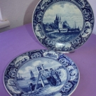 2 schone Keramik Teller / Sammelteller / Wandteller - Delft - Kampen / Volendam