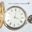 original alte Sprungdeckel-Taschenuhr mit Zylinderwerk aus 585 Gold um 1890
