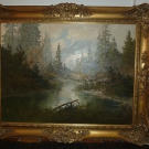 Ölgemälde auf Leinwand von J.H.Thomas "Bergsee" Gemälde Öl 80x60 cm