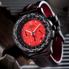 DETOMASO FIRENZE HERRENUHR CHRONOGRAPH SCHWARZ EDELSTAHL ROTES ZIFFERBLATT NEU