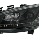 SCHEINWERFER links für RENAULT MEGANE 2 in SCHWARZ mit LED TAGFAHRLICHT OPTIK