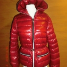 super, leichte DUVETICA Daunenjacke mit Kaputze / Gr. 42 ital. / rot