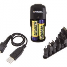 Mobiles Handyladegerät + Akkuladegerät Ladegerät Akku Handy USB AAA AA VARTA