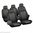 VAN Sitzbezüge Schonbezüge für 5-Einzelsitze in Schwarz-Grau VW Touran, Sharan