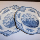 1 Fleischplatte- Old Britain Castles - blau - Johnson Bros. "Motiv Schloß" 26cm