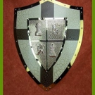 Templerschild, Wappenschild schwarz-weiß. Ritterschild. ca 61x44 cm. F226