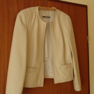 Exclusive elegante Damenlederjacke in beige (eierschalen) von DESA