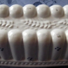 Alte Brotbackform-Backform Kastenform Weiß-Blau