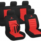 Auto Sitzbezug Sitzbezüge Schonbezüge Schonbezug Set VW Schwarz/Rot 7266