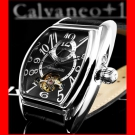 VK: 1.590,-Euro !! Calvaneo 1583 TONNEAU PLATIN BLACK LUXUS AUTOMATIK UHR