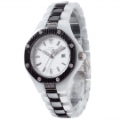 DETOMASO VALENTINA DAMENUHR KERAMIK WEISS SCHWARZ BICOLOR SWAROVSKI STEINE NEU