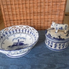 SCHALE UND DECKEL-DOSE MIT KUH aus Holland