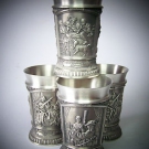 Konvolut- WMF-Zinn-4 Becher-Rembrandt-Steen-Sorgh-WMF Engelmarke- 