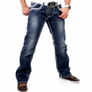 R-NEAL CLUBWEAR PARTY CLUB JEANS - DICKE NAHT - HERREN HOSE BLUE RN-8442-19 NEU