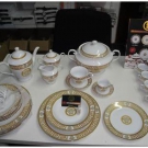 Da Vinci Medusa Mäander Porzellan Nero Geschirr Set 57 Tlg. Dinner Set Versace
