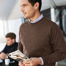 Klassischer Rundhals-Pullover aus 100% Schurwolle