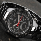 DETOMASO TARANTO BLACK HERRENUHR KERAMIK SCHWARZ EDELSTAHL SAPHIRGLAS NEU