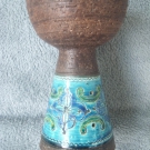 Studio Keramik Kerzenhalter Candle wie Rimini Blu Bitossi Des. Aldo Londi 60er