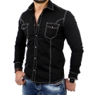 RESLAD -OAKLAND- KONTRASTNAHT HERREN HEMD SLIMFIT POLOSHIRT T-SHIRT RS-7040 NEU