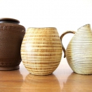 3 Stück Art Pottery Künstler Ceramics Keramikvase Fat Lava Mid Century Modern