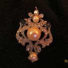 JUGENDSTIL BAROCK STRASS BROSCHE  / ANHÄNGER  FRANKREICH UNIKAT ANTUK