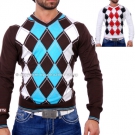 GEILER CIPO & BAXX FEINSTRICK KARO PULLOVER SWEATSHIRT in 2 FARBEN C-6281 NEU