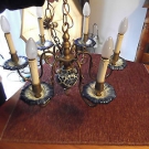 Schöne alte 6 armige Hängeleuchte,De Delftse Pauw,4,5 Kg.37 cm h.55 cm Durchm.