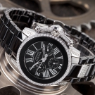 DETOMASO AURORA DAMENUHR SCHWARZ EDELSTAHL KERAMIK ZIRKONIA KRISTALLE  NEU