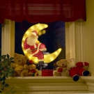 Konstsmide 2860-000 Fenstersilhouette Weihnachtsmann im Mond 20 klare Birnen / 230V / für Innen