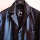 MEGA EDLER GIPSY DESIGNER LAMM NAPPA LEDER MANTEL GEHROCK SAKKO GR.XXL 54/56