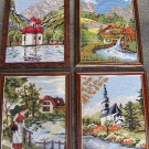 Tolle ältere Gobelins, Landschaftsbilder, Kirchen! Handarbeit 