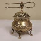 Wunderschöne alte Süßstoffdose mit Zuckerzange 835er Silber !