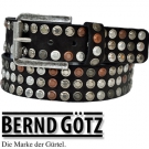 BERND GÖTZ / 4 cm breiter Nietengürtel feines 3 mm starkes Rindleder Velourleder