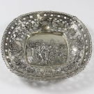 Barock Schale Zierschale höfisch Mädchen Mann Laute Silber 800 ~1900