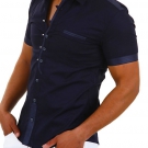 CARISMA Kurzarm Slim Fit Shirt Hemd Party Polo Club Navy Gr. frei wählbar 9004