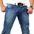 Tazzio TZ-5148 Nieten Clubwear Herren Jeans Hose Jeanshose Blau