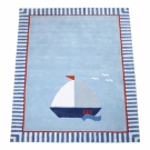 Kinderteppich 'Segelboot' hellblau 140x200cm