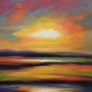 Elke Nowak "Leuchtender Himmel" 50 x 60 cm Öl - Leinen
