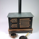 Nostalgischer Küchenofen mit Zubehör für die Puppenstube Maßstab: 1:12 NEU