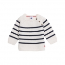BABY-PULLI FÜR JUNGEN AUS WOLL- UND BAUMWOLLSTRICK MIT PLATZIERTEN STREIFEN