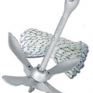 Ankerset ~ Anker Faltklappanker + 30 Meter geflochtene Ankerleine aus Polyester