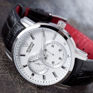 DETOMASO CROTONE Herrenuhr Automatik Edelstahl Weiss Silber Lederarmband Neu