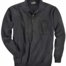 Leichter Strickpullover mit Polokragen in Schwarz von Breidhof