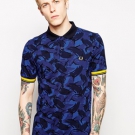 Fred Perry – Schmal gesschnittenes Polo mit Tarnmuster